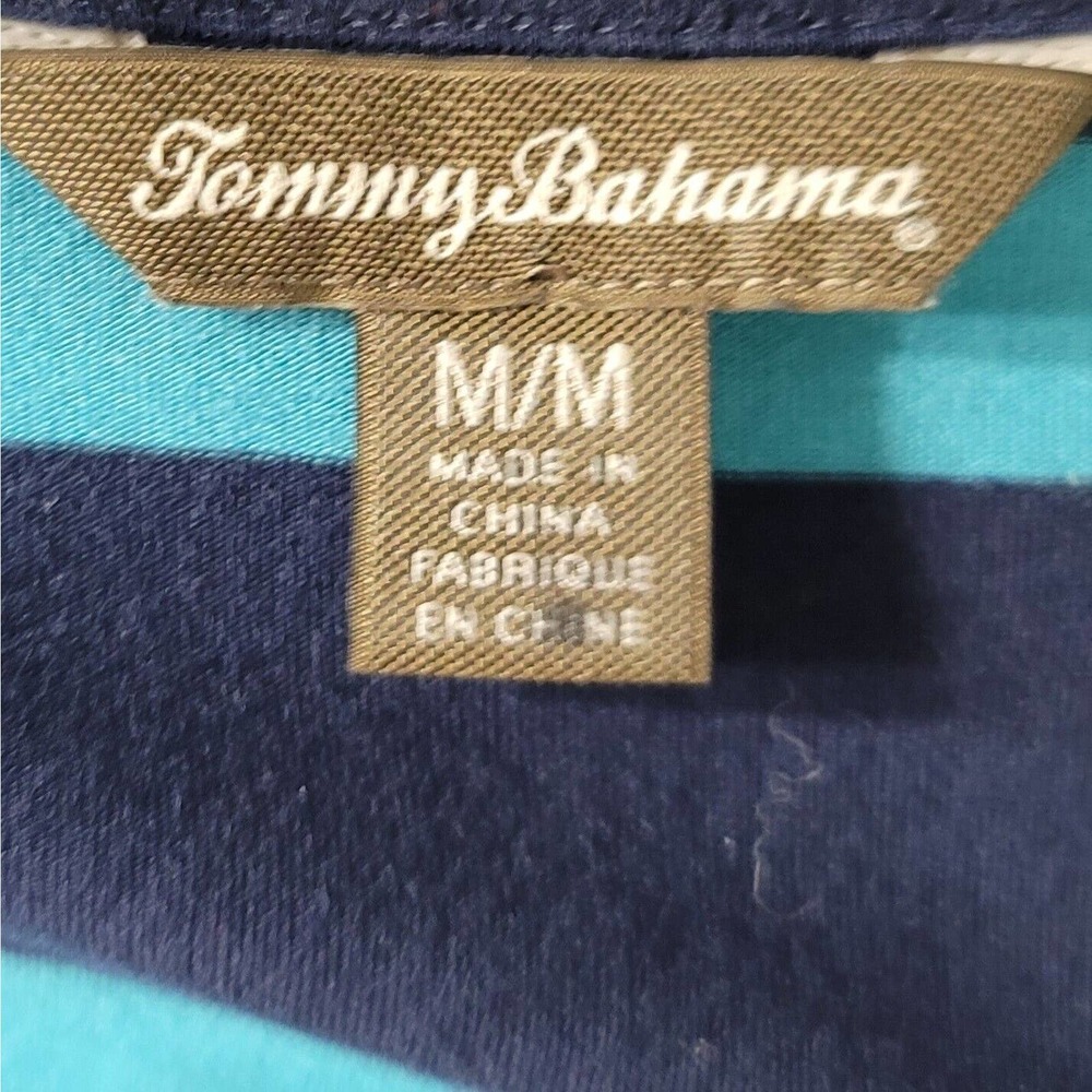 Tommy Bahama Striped Shirt Size M Blue - Picture 4 of 5
